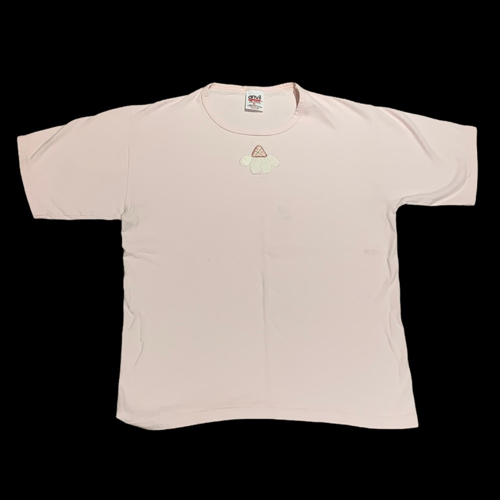 HAND SEWN Floral Pink Tee